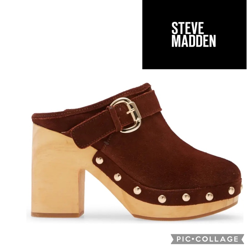 Steve Madden Hilde Suede Platform Mule {Brown} 8.5